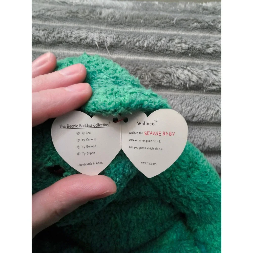 NWT Wallace the Green Scottish Bear, a retired Ty Beanie Buddy